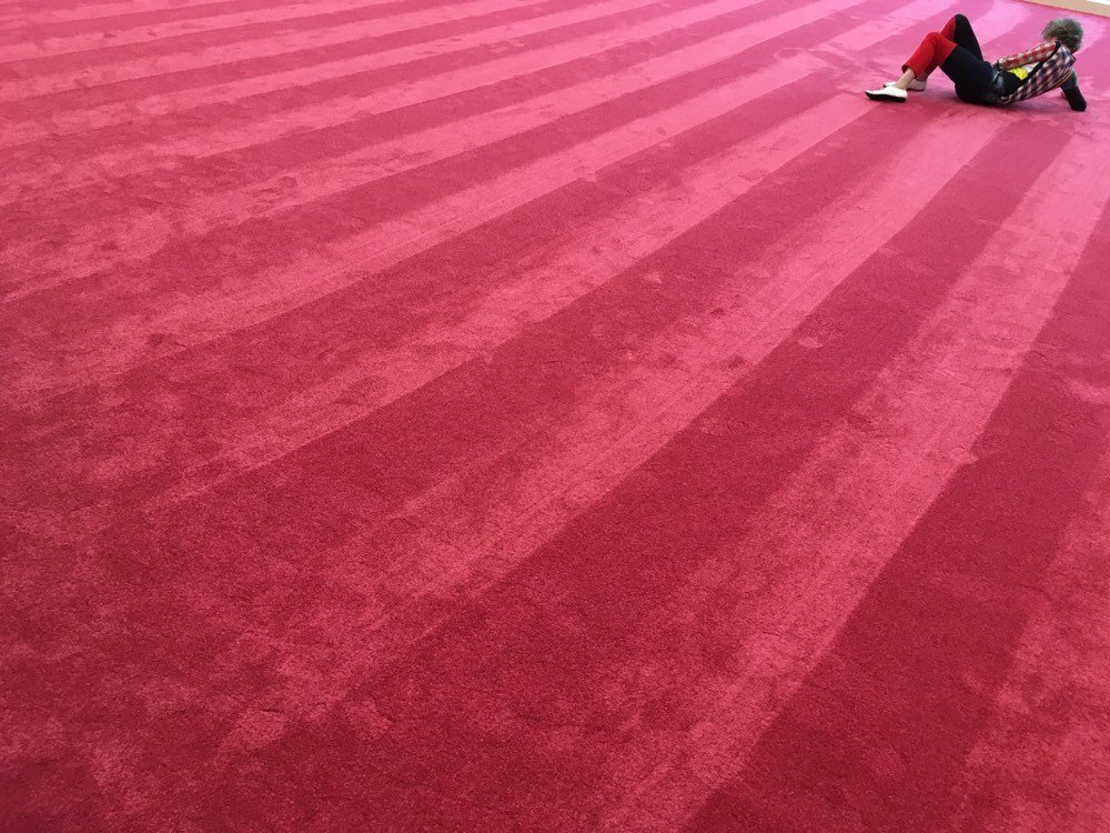 Artist performing on carpet