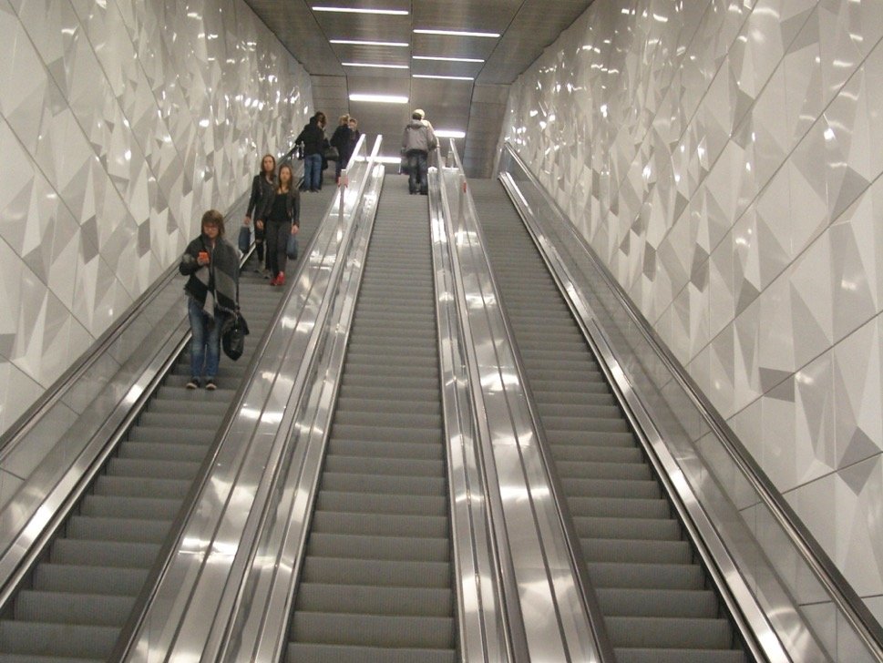 Escalators on subway or metro