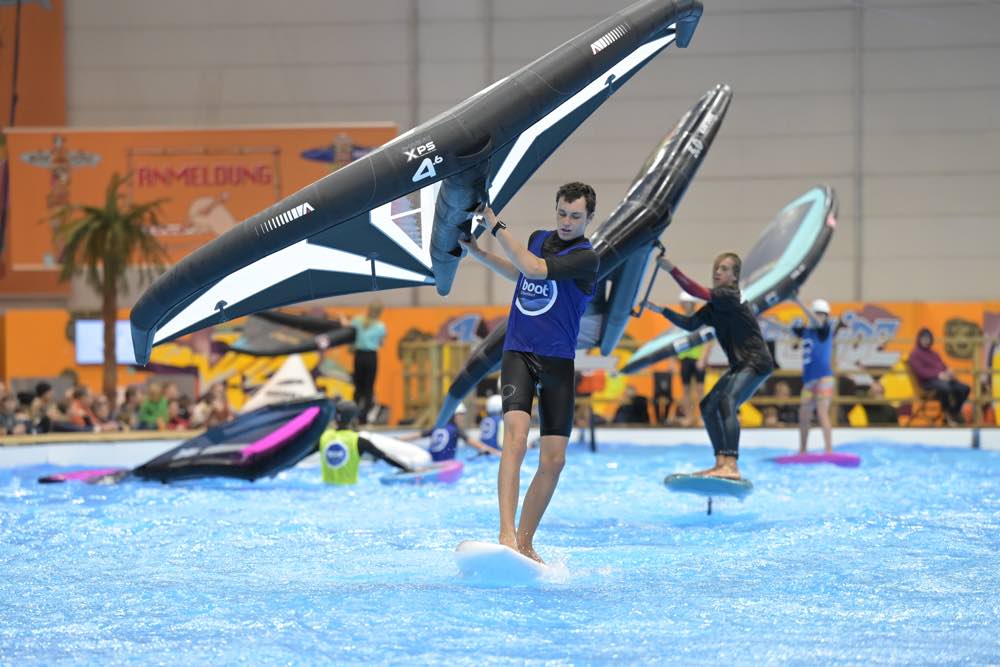 Scene at water sports trade fair