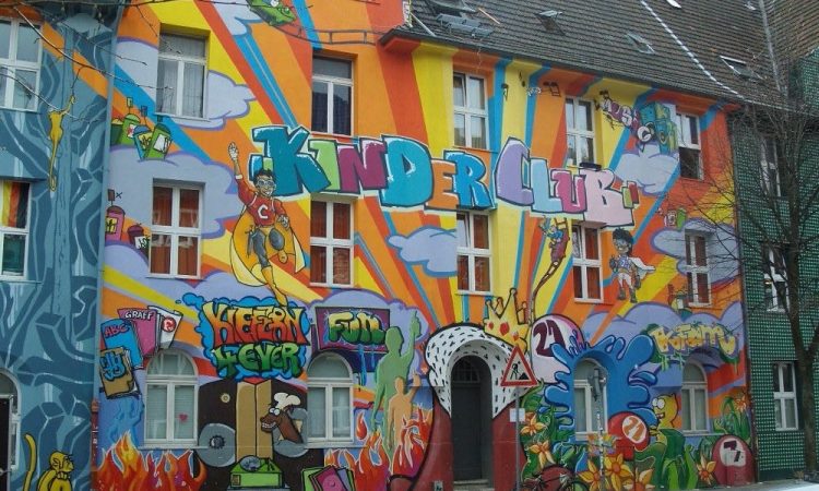 Street art on house frontage