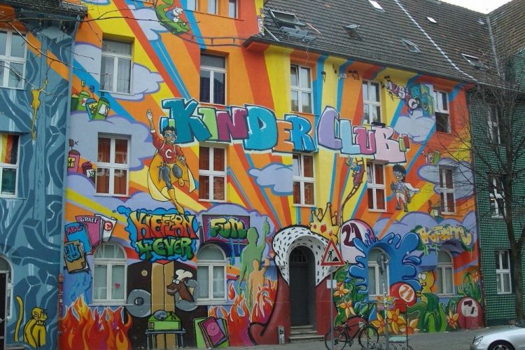 Street art on house frontage