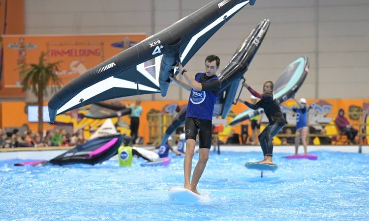 Scene at water sports trade fair