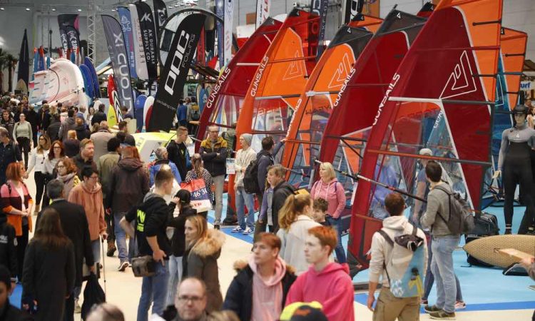 Scene at water sports trade fair