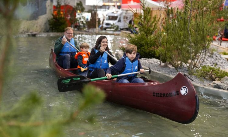 Scene at water sports trade fair