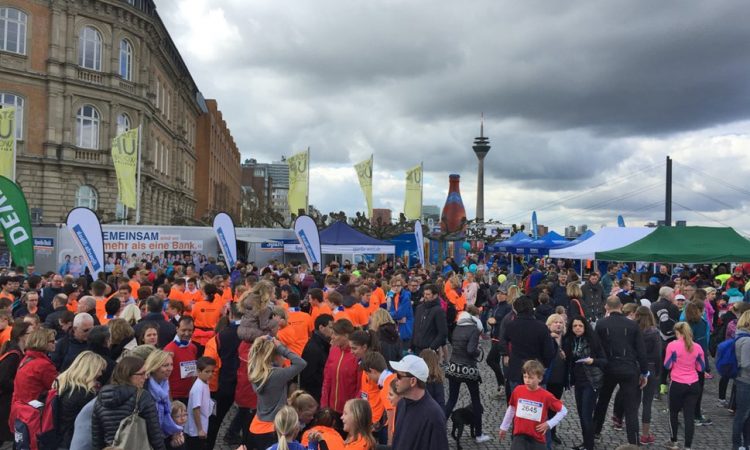 Runners preparing for bridge run