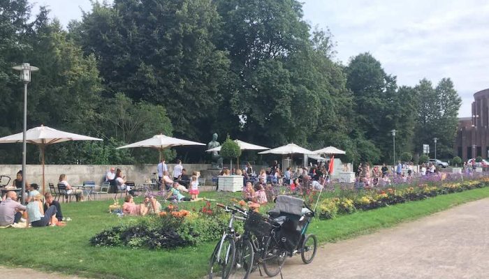 Gathering of people in park